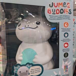 Squeezable Light-Up Axolotl Toy - White and Blue